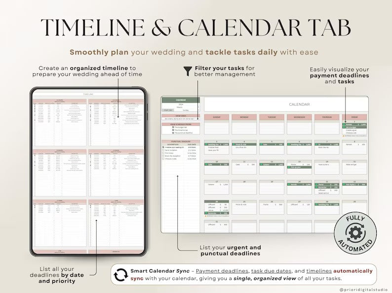 Ultimate Wedding Planner Spreadsheet for Google Sheets & Excel